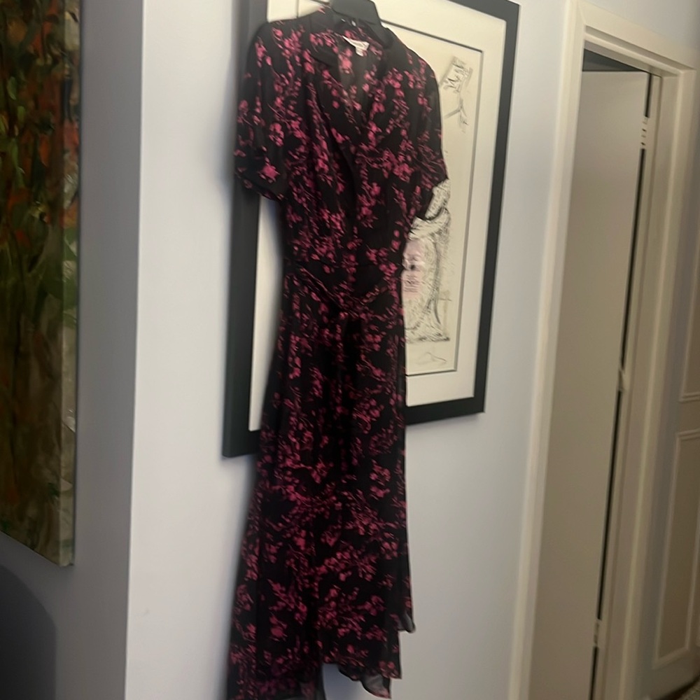 NWT Nanette Lepore button front with tie Sz m waist tie